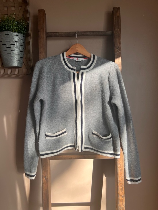 Boden Sweaters - Boden Gray Knit Cardigan with Contrast Trim
